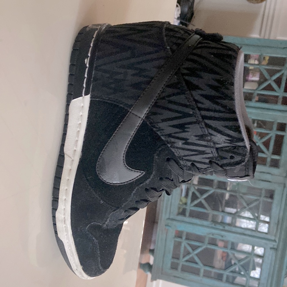 Women’s Nike Dunk Sky HI black and grey zebra print